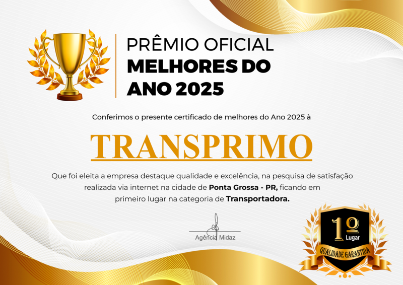 Prêmio Melhores do Ano Ponta Grossa/PR - Categoria Transportadora